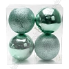 Набор новогодних шаров 10 см (4 шт) SF-8010, аквамариновый