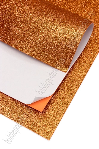 Фоамиран глиттерный самоклеющ. А4 (10 листов) SF-1957, медный №004А