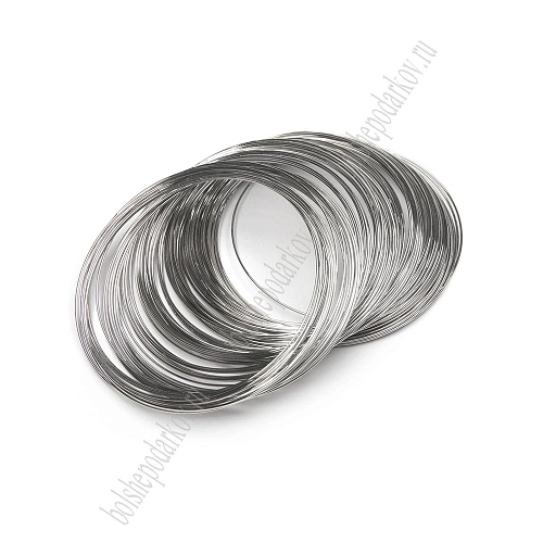 Проволока с эффектом памяти, 60 мм*0,6 мм (SF-7366) темное серебро