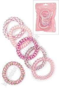 Резинки-пружинки для волос 5 см (6 шт) SF-7815, ассорти №3