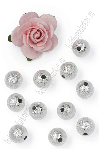 Бусины 8 мм (20 шт) SF-7703, светлое серебро