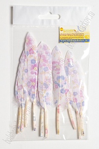 Перья декоративные 15*2,2 см (10 шт) "Цветы"