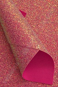 Кожзам &quot;Блестки&quot; А4 (5 листов) SF-3212, коралловый №14