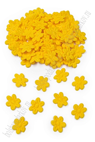 Цветочки тканевые 2 см (100 шт) SF-7729, желтый №4