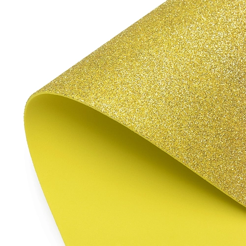 Фоамиран глиттерный А4, 2 мм Premium (10 листов) SF-1955, золото №2020