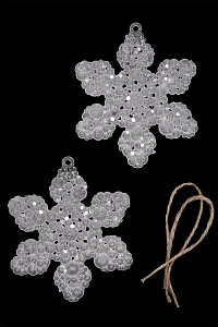 Новогодние украшения "Снежинка" 9,5 см (2 шт) SF-1692, №3 Новогодние украшения "Снежинка" 9,5 см (2 шт) SF-1692, №3