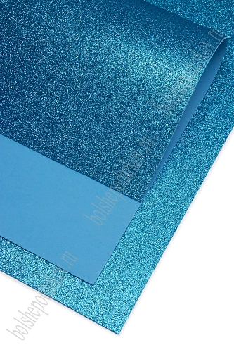 Фоамиран глиттерный 2 мм, 40*60 см Premium (10 листов) SF-3010, голубой №2039