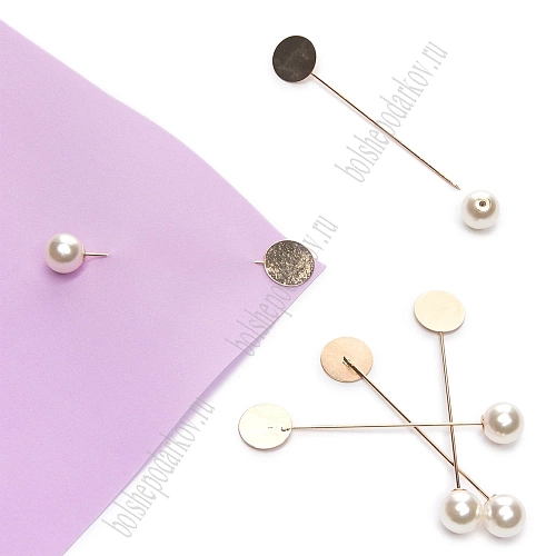 Брошь-игла с декоративной бусиной 8 см (5 шт) SF-2127, золото