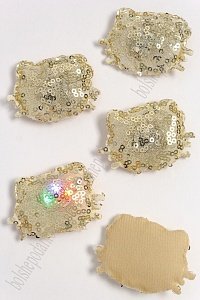 Патч с пайетками &quot;Котёнок&quot; 5*4,2 см (5 шт) SF-3165, золотой УЦЕНКА