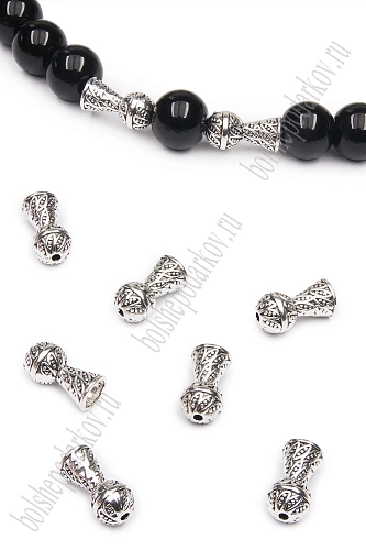 Шапочка для бусин 13*6 мм (20 шт) SF-7748, серебро