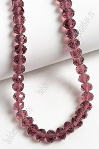 Бусины стеклянные, прозрачные,  на леске &quot;Rondelle&quot; 8 мм (SF-660) пенка №126