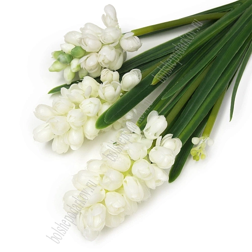 Веточка декоративная 31 см &amp;quot;Гиацинт&amp;quot; (SF-8135) белый