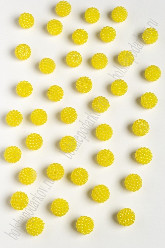 Бусины круглые декоративные 11 мм (50 шт) ВР-369,  желтый