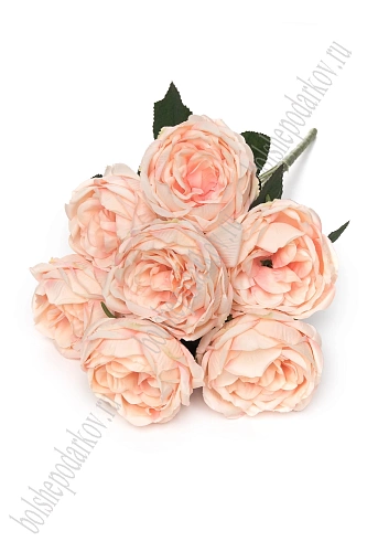 Букет декоративный 42см &amp;quot;Пионовидные розы&amp;quot; (SF-8125) персиковый