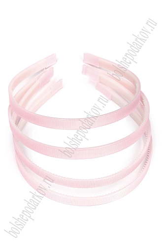Ободки 1 см, пластик. с репсовой тканью (20 шт) SF-1466, розовый №011
