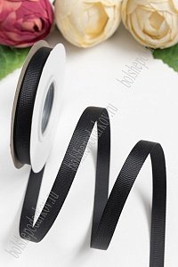 Лента репсовая 1 см*20 ярд &quot;1 сорт&quot; (SF-1346) черный №39