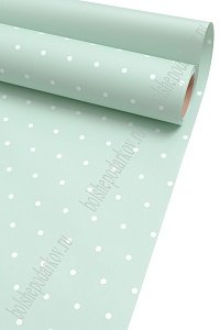 Пленка для цветов в рулоне &quot;Горошек&quot; 58 см*10 м (SF-7064) аквамариновый №085