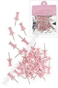 Кнопки канцелярские 2,5 см (35 шт) SF-7837, розовый