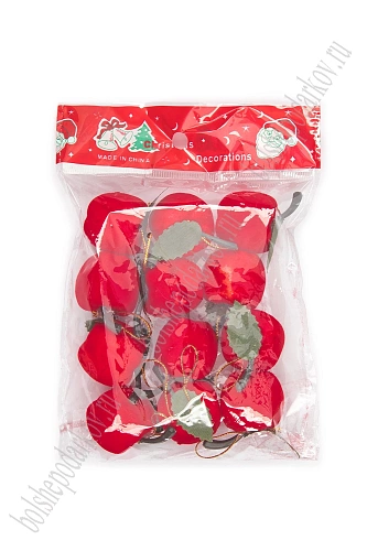 Набор новогодних украшений &amp;quot;Яблочко&amp;quot; 3 см (12 шт) SF-8037, красный