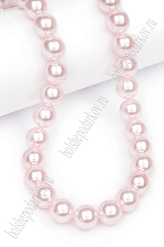 Бусины круглые на нитке 10 мм (SF-8070) жемчуг светло-розовый