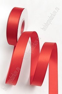 Лента атласная двусторонняя 2,5 см*25 ярд (SF-7276) красный №0021