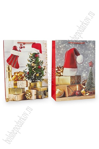 Пакет &amp;quot;Новогодний&amp;quot; 30*41,5*12 см (12 шт) SF-7826, микс №2