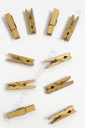 Прищепки деревянные 35 мм (100 шт) SF-2909, золотой