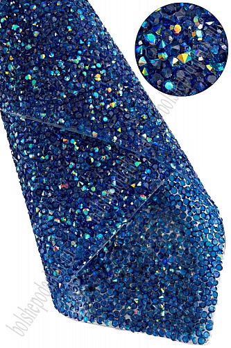 Стразовое полотно на силиконовой основе 24*40 см (SF-6005) синий/хамелеон №22