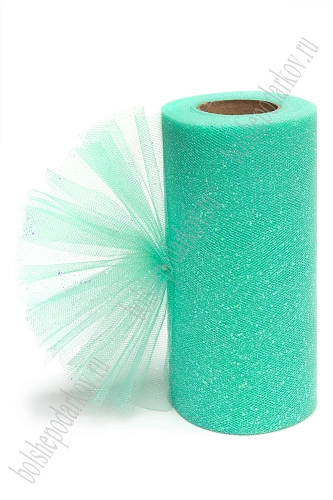 Фатин с блестками 15 см*25 ярд (SF-604) аквамариновый №18