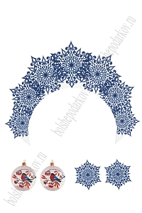 Лазерная вырубка из фетра &quot;Кокошник&quot; (2 шт) №7