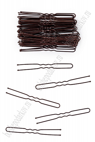 Шпильки для волос 7 см (50 шт) SF-7412, коричневый
