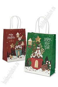 Пакет крафтовый с рисунком 15*21*8 см (12 шт) SF-7177, №12