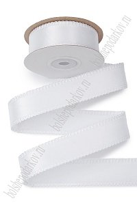 Лента с декоративным краем 2,5 см*10 ярд (SF-7509) белый №0001
