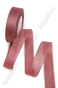 Лента парча 2,5 см*25 ярд (SF-1794) коралловый/серебро №65
