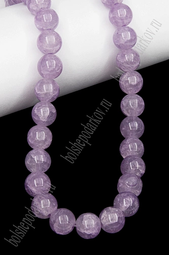 Бусины круглые на леске 10 мм (SF-8082) кварц имитация фиолетовый