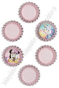 Крышечка-серединка со стразами (10 шт) SF-008, светло-розовый №138