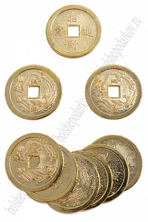 Монеты 35 мм, (20 шт) золотой