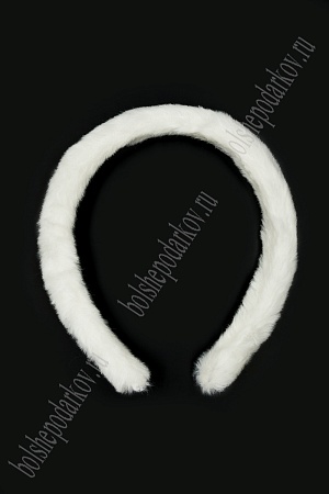 Ободки для волос меховые 1,5 см (10 шт) SF-7629, белый №2