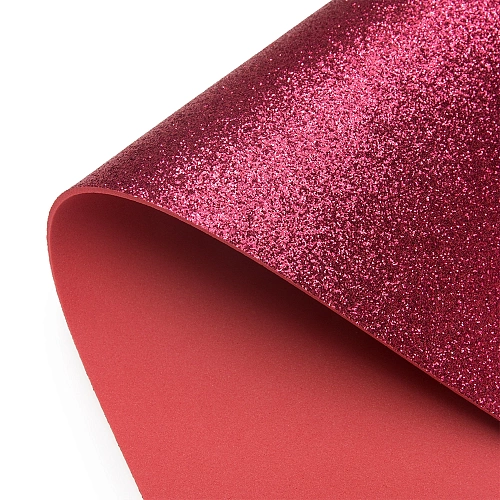 Фоамиран глиттерный А4, 2 мм Premium (10 листов) SF-1955, розовый