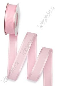 Лента репсовая с атласным краем 2,5 см*20 ярд (SF-7353) розовый №04