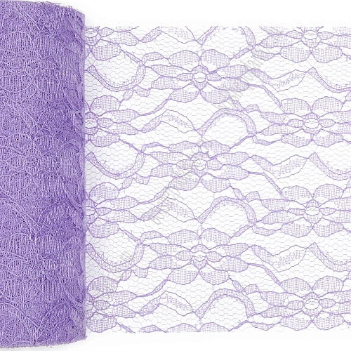 Фатин с узором &amp;quot;Цветы&amp;quot; 15 см*10 ярд (SF-2940) фиолетовый №4