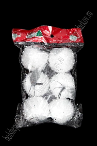 Набор новогодних украшений "Яблочко" 4 см (6 шт) SF-8036, белый