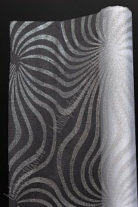 Органза 48 см*5 ярд &quot;Узоры с глиттером&quot; (SF-769-2) серебряный