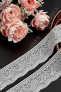 Кружево-стретч  5,3 см*10 м  (SF-895), молочный