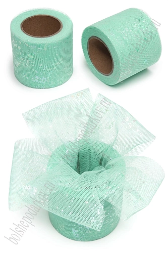 Фатин «Брызги» 5,5 см*15 ярд (SF-6039) аквамариновый №18