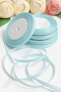 Лента репсовая 0,6 см*20 ярд &quot;1 сорт&quot; (10 бобин) SF-1722, голубой №011