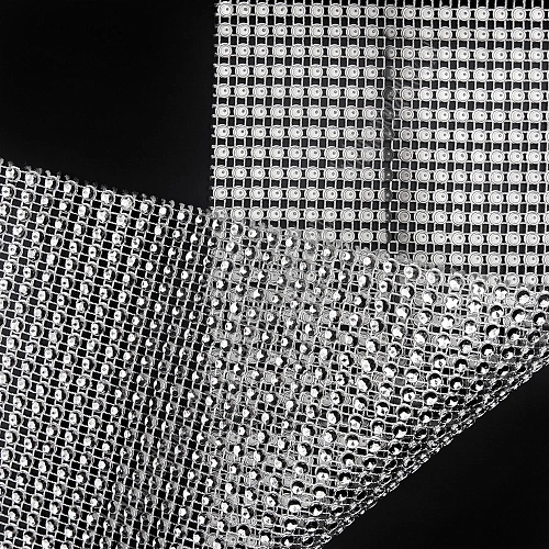 Тесьма-обманка 24 ряда (10 ярд) SF-1400, серебро №15