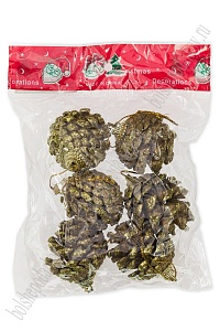 Новогодние украшения 5,5 см "Шишки" (6 шт) SF-3513, №2