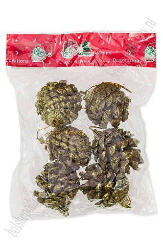 Новогодние украшения 5,5 см &amp;quot;Шишки&amp;quot; (6 шт) SF-3513, №2