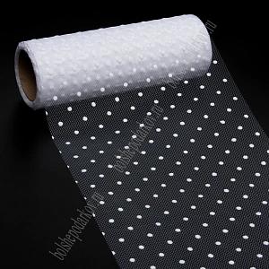 Фатин в горошек 15 см*10 ярд (SF-2941) белый №2